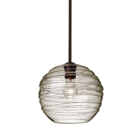 Besa Lighting Wave 10 Cord Pendant, Smoke, Bronze Finish, 1x60W Incandescent 1TT-462702-BR